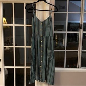 Billabong Teal-Green and Black Sundress